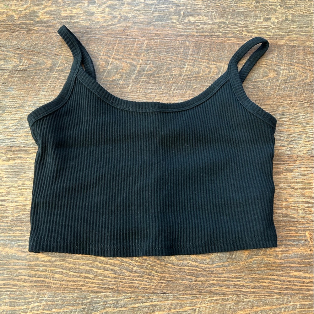 Klassy Network Black Ribbed Crop Top